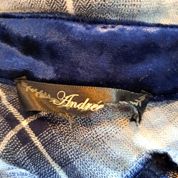 Andree by Unit Soft Plaid Embroidered Flannel Button Up Blouse Plus Size 2X - Picture 6 of 9